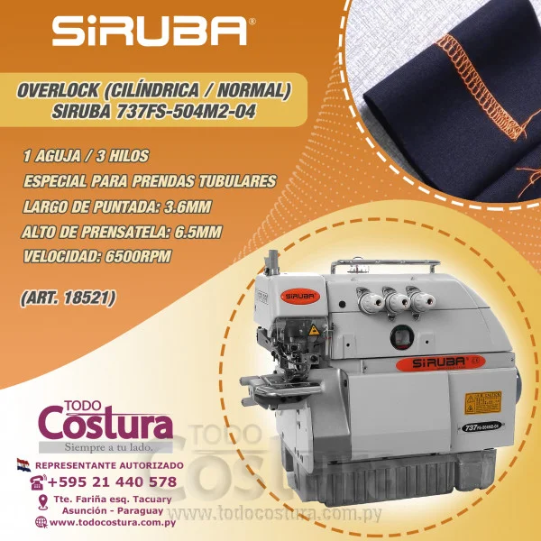 OVERLOCK (CILINDRICA - NORMAL) SIRUBA 737FS-504M2-04